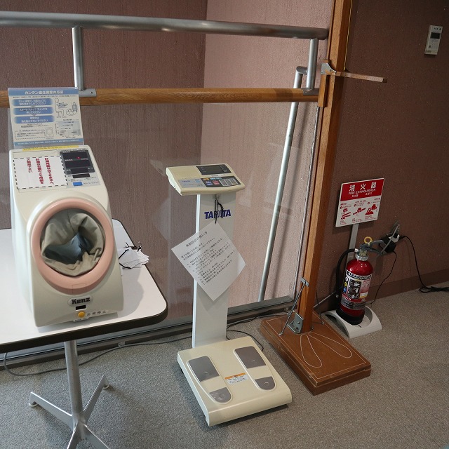 札幌市保養センター駒岡の体重計や血圧計、身長測定器